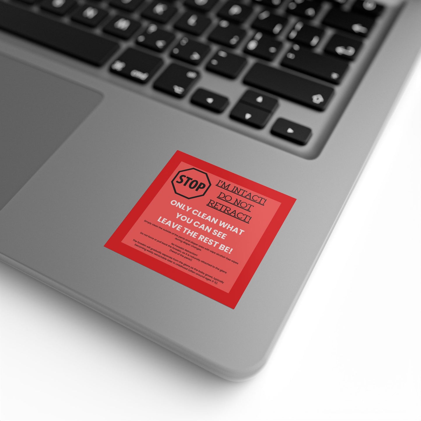 STOP – I'm Intact! Do Not Retract! - Square Sticker Label Rolls