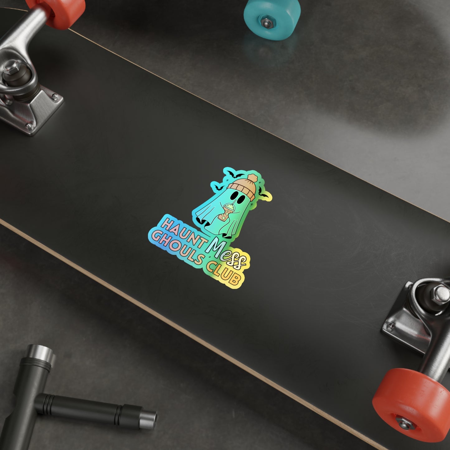 Haunt Mess Bat Ghoul - Holographic Stickers with Rainbow Effect