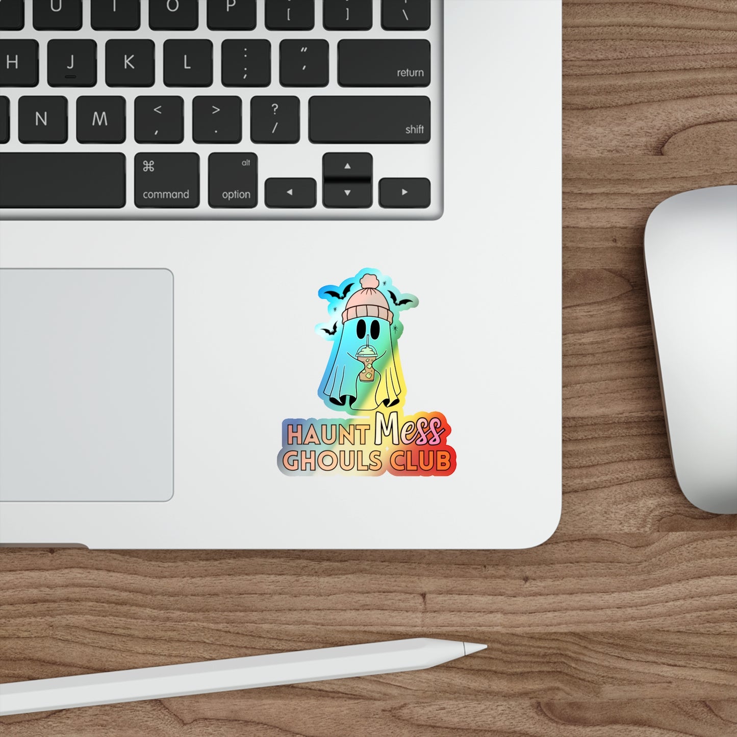 Haunt Mess Bat Ghoul - Holographic Stickers with Rainbow Effect
