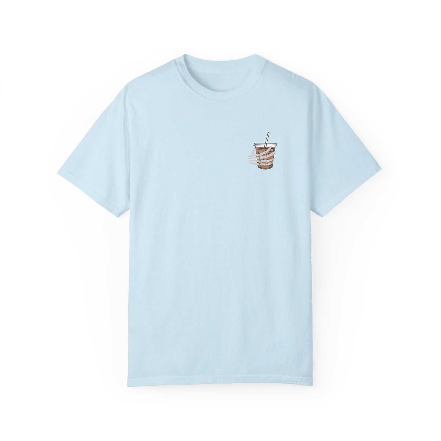 Coffee and Chaos - Unisex Garment-Dyed Faux Pocket T-Shirt