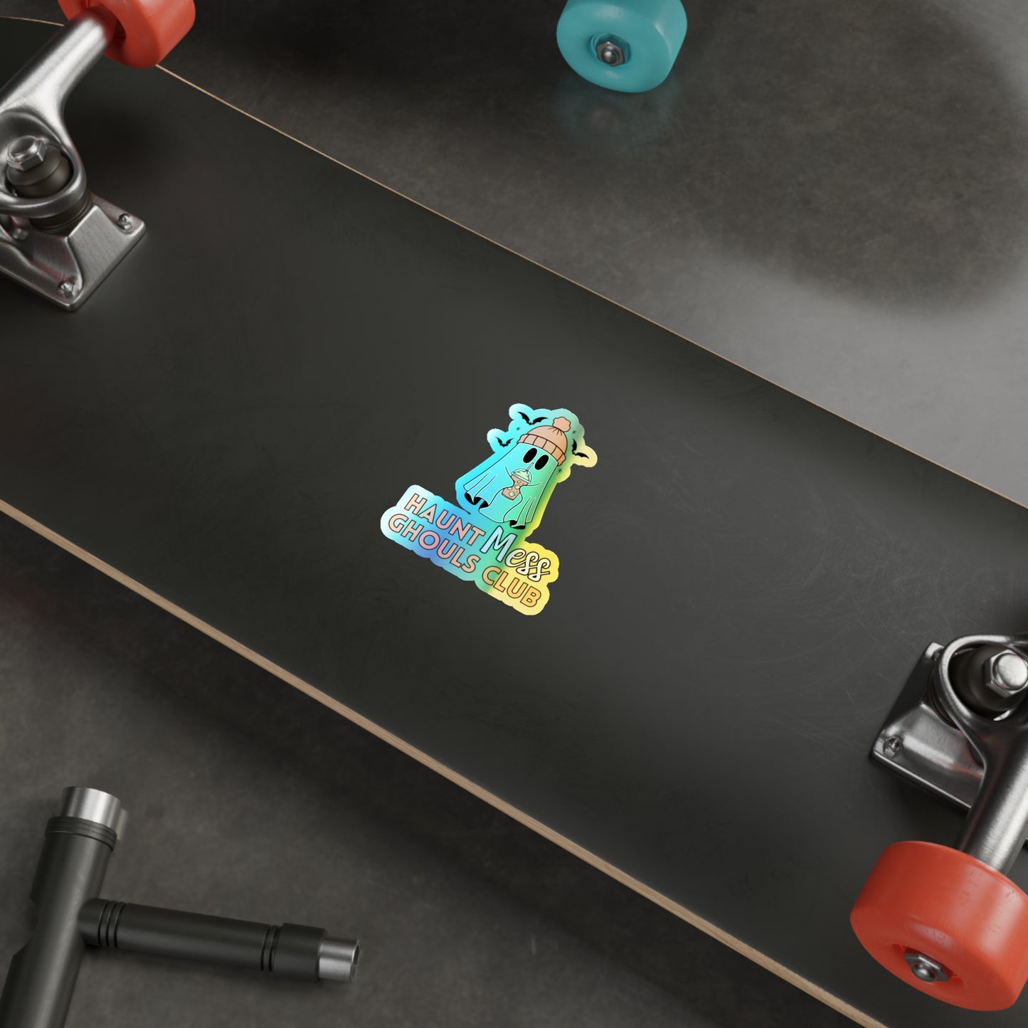 Haunt Mess Bat Ghoul - Holographic Stickers with Rainbow Effect