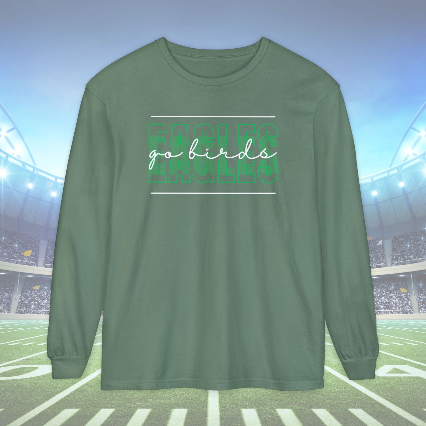 Go Birds Long Sleeve T-Shirt, Stylish Unisex Tee, Sports Fan Apparel, Comfortable Everyday Wear, Gift for Sports Lovers, Team Merchandise