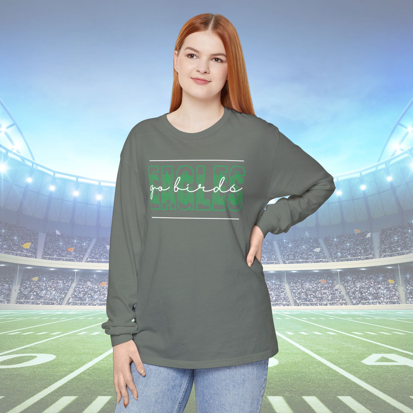 Go Birds Long Sleeve T-Shirt, Stylish Unisex Tee, Sports Fan Apparel, Comfortable Everyday Wear, Gift for Sports Lovers, Team Merchandise