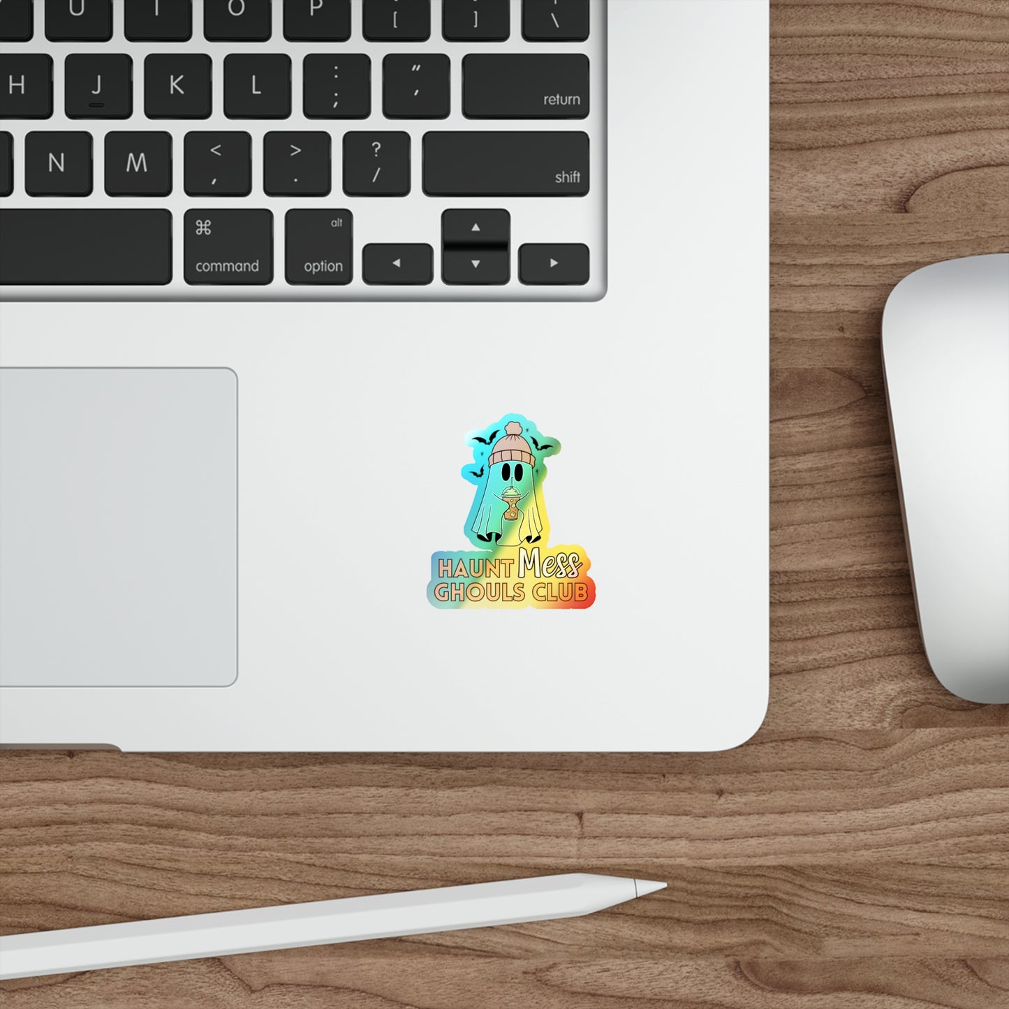 Haunt Mess Bat Ghoul - Holographic Stickers with Rainbow Effect