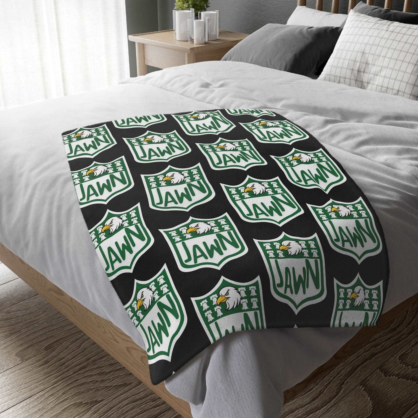 Black Philly Jawn - Velveteen Microfiber Blanket (Two-sided print)
