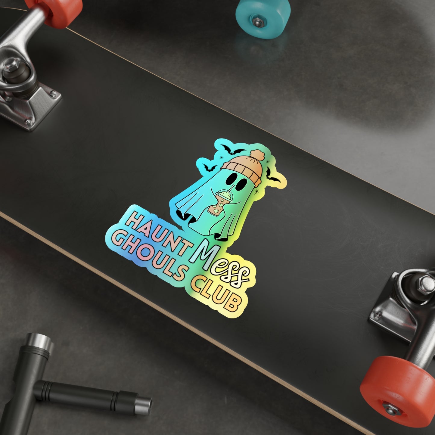 Haunt Mess Bat Ghoul - Holographic Stickers with Rainbow Effect
