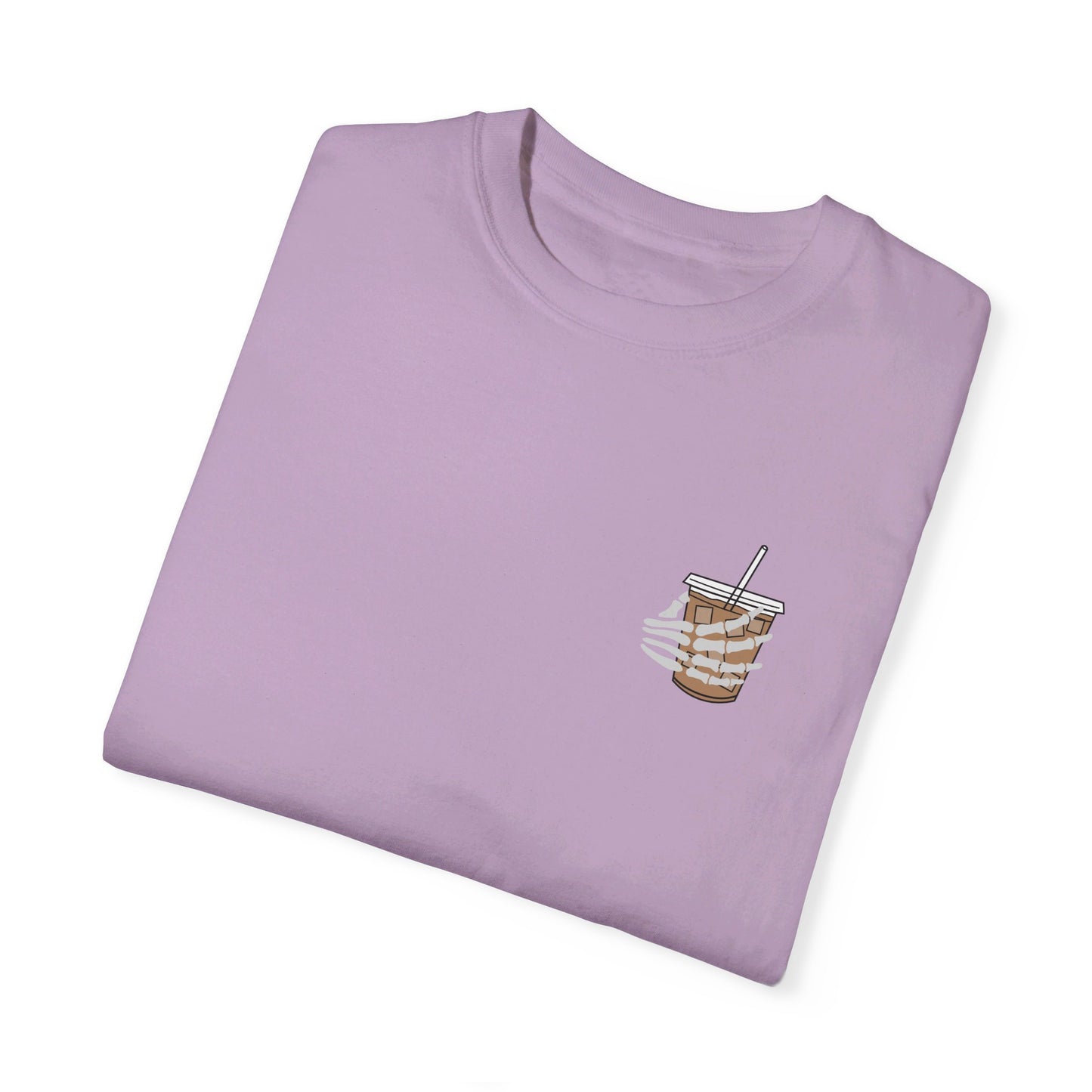 Coffee and Chaos - Unisex Garment-Dyed Faux Pocket T-Shirt