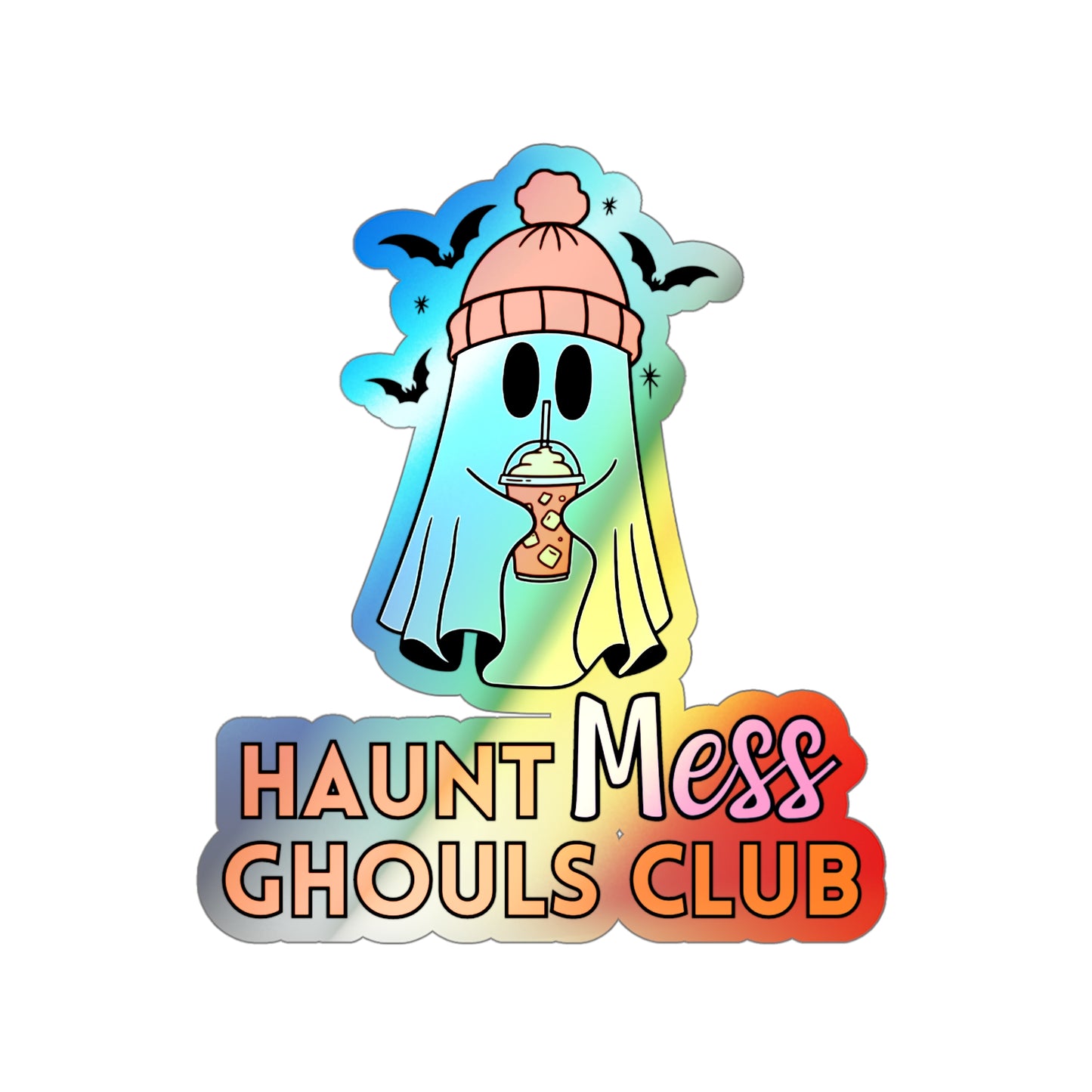 Haunt Mess Bat Ghoul - Holographic Stickers with Rainbow Effect