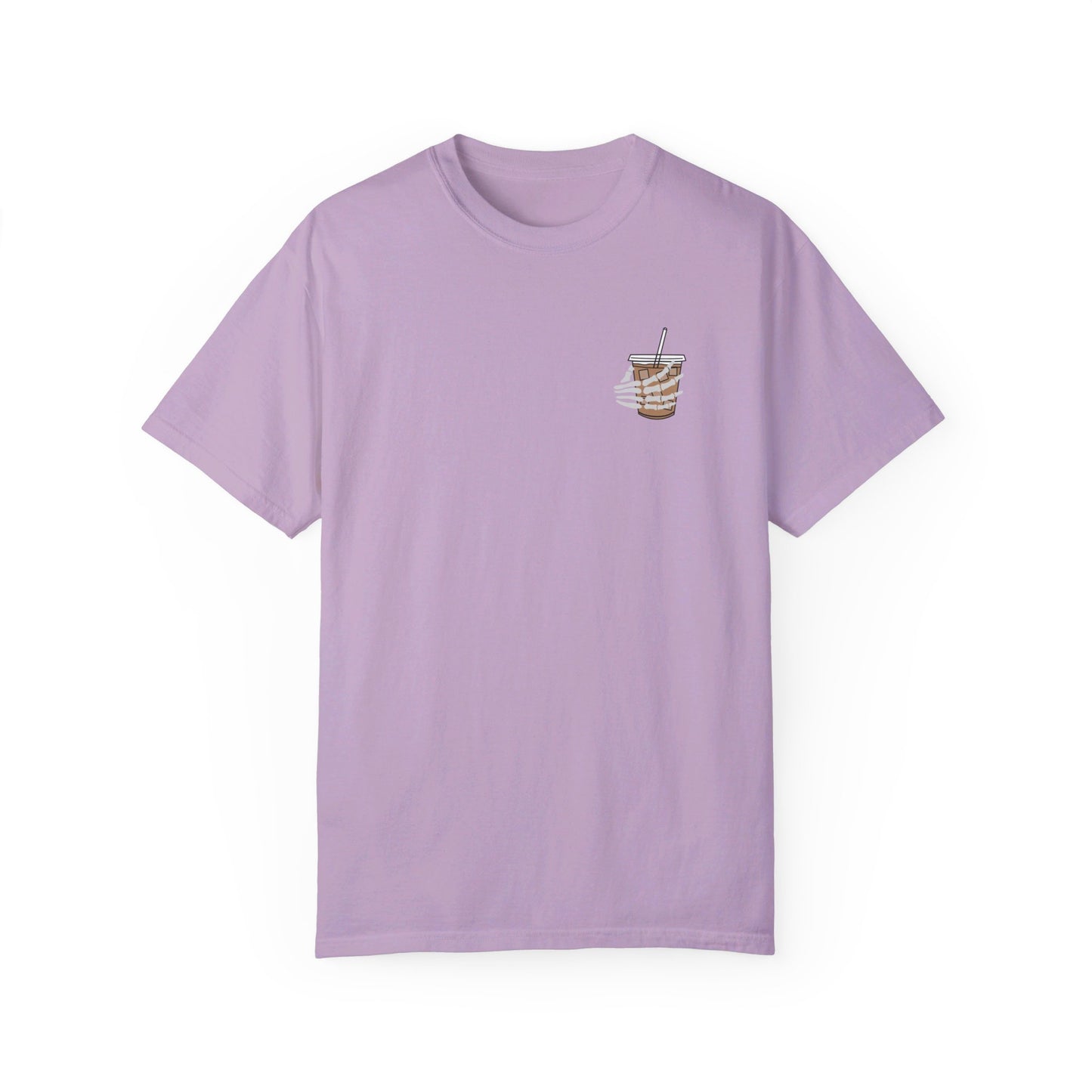 Coffee and Chaos - Unisex Garment-Dyed Faux Pocket T-Shirt