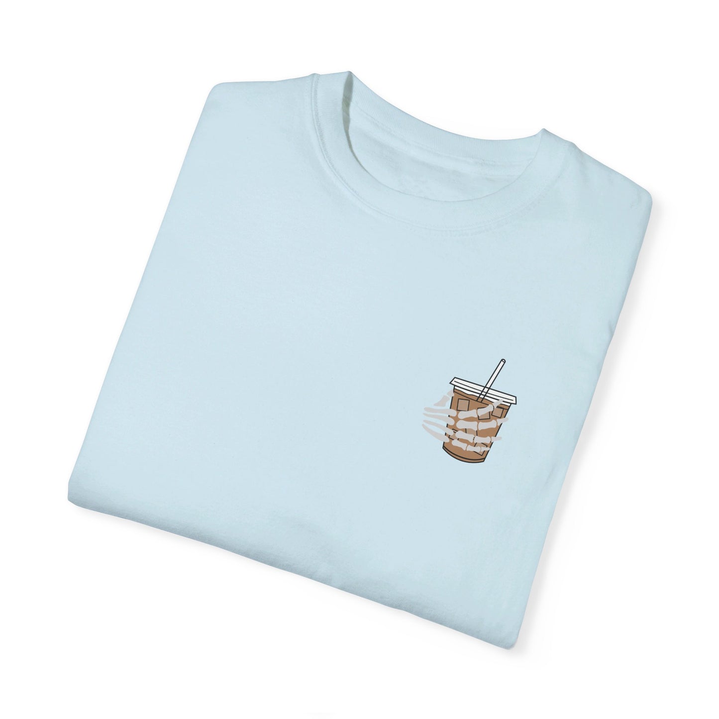 Coffee and Chaos - Unisex Garment-Dyed Faux Pocket T-Shirt
