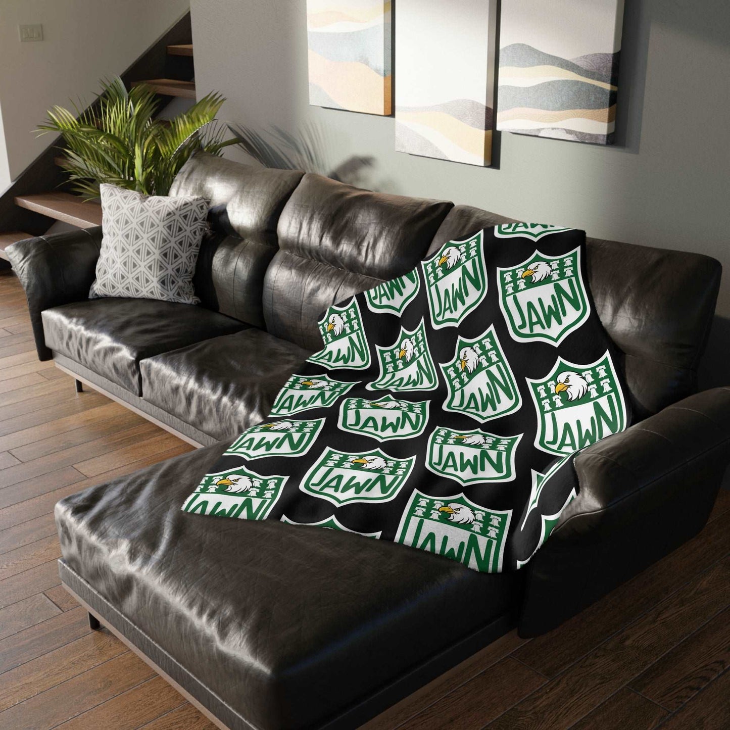 Black Philly Jawn - Velveteen Microfiber Blanket (Two-sided print)