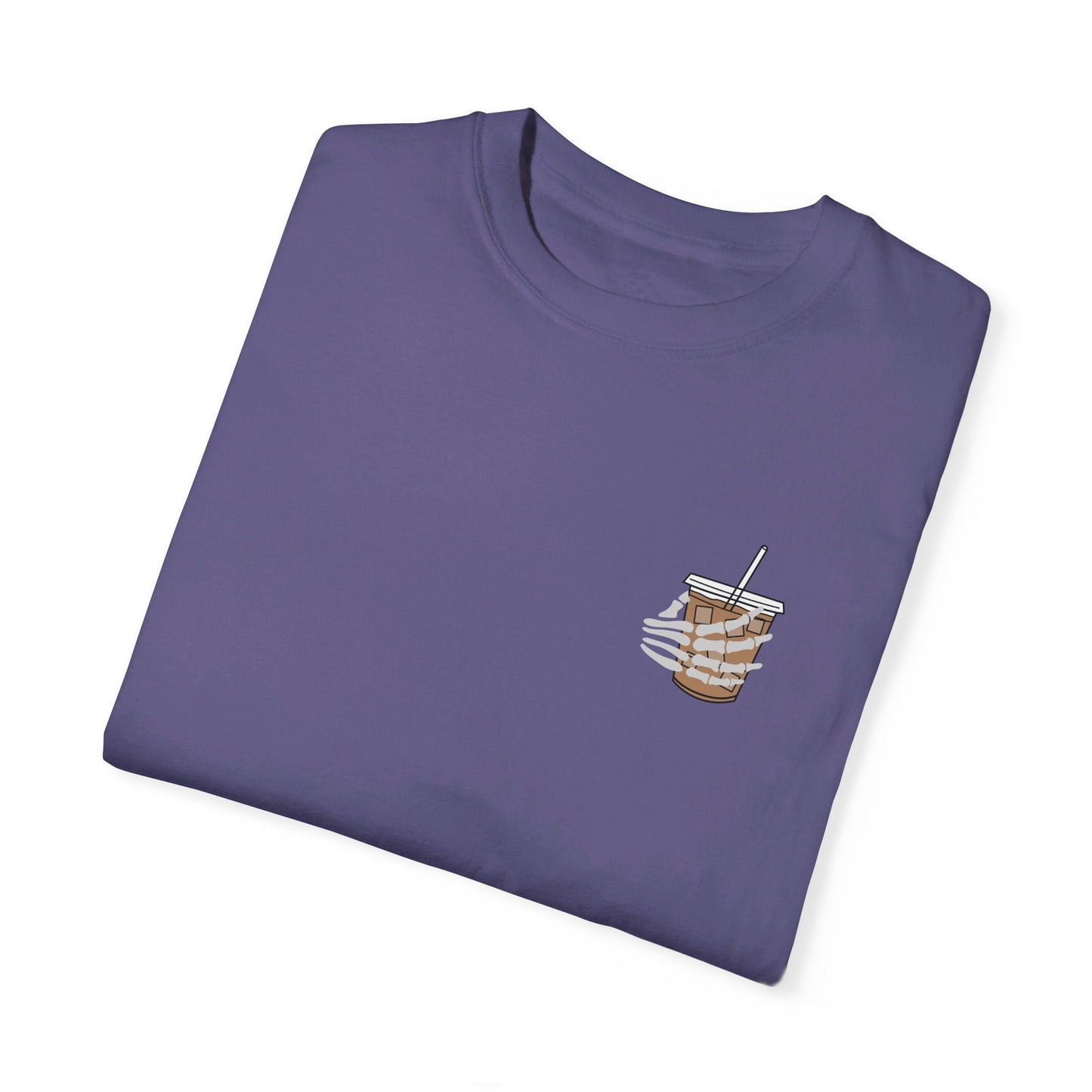 Coffee and Chaos - Unisex Garment-Dyed Faux Pocket T-Shirt