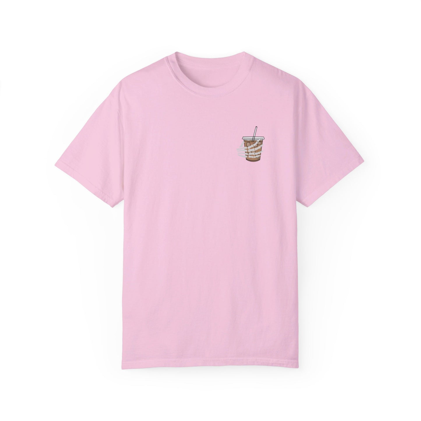 Coffee and Chaos - Unisex Garment-Dyed Faux Pocket T-Shirt