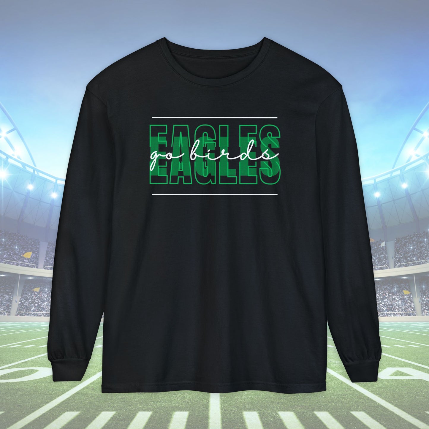 Go Birds Long Sleeve T-Shirt, Stylish Unisex Tee, Sports Fan Apparel, Comfortable Everyday Wear, Gift for Sports Lovers, Team Merchandise