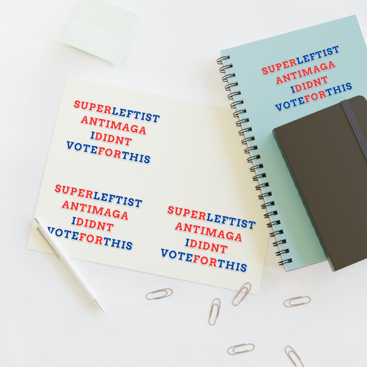 SuperLeftist AntiMAGA IDidnt VoteForThis – Anti-Trump, Anti-MAGA Die Cut Stickers