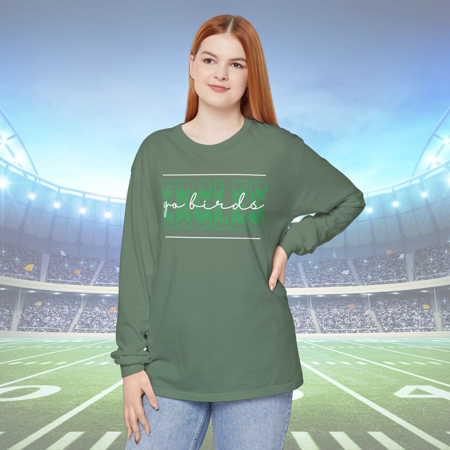 Go Birds Long Sleeve T-Shirt, Stylish Unisex Tee, Sports Fan Apparel, Comfortable Everyday Wear, Gift for Sports Lovers, Team Merchandise