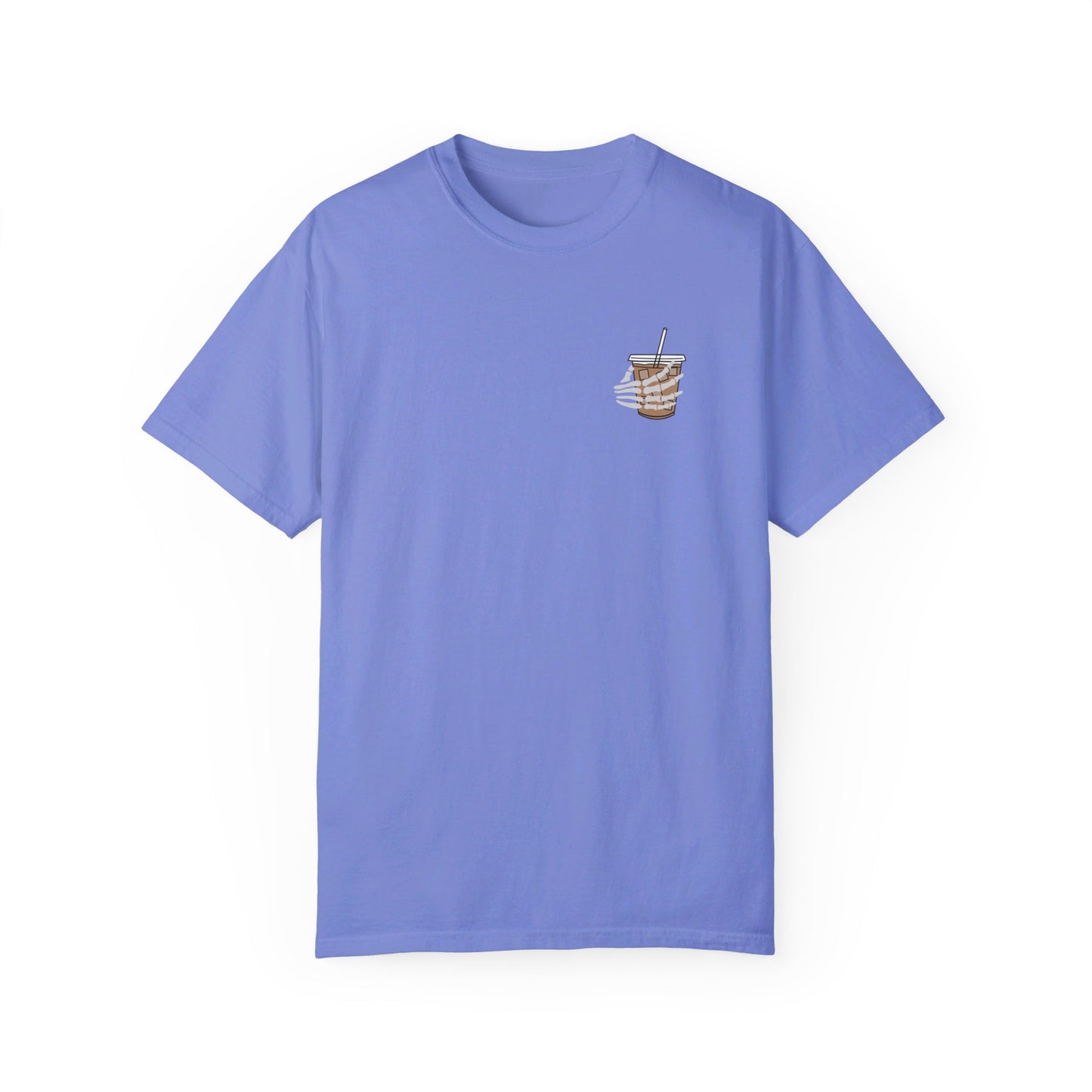 Coffee and Chaos - Unisex Garment-Dyed Faux Pocket T-Shirt