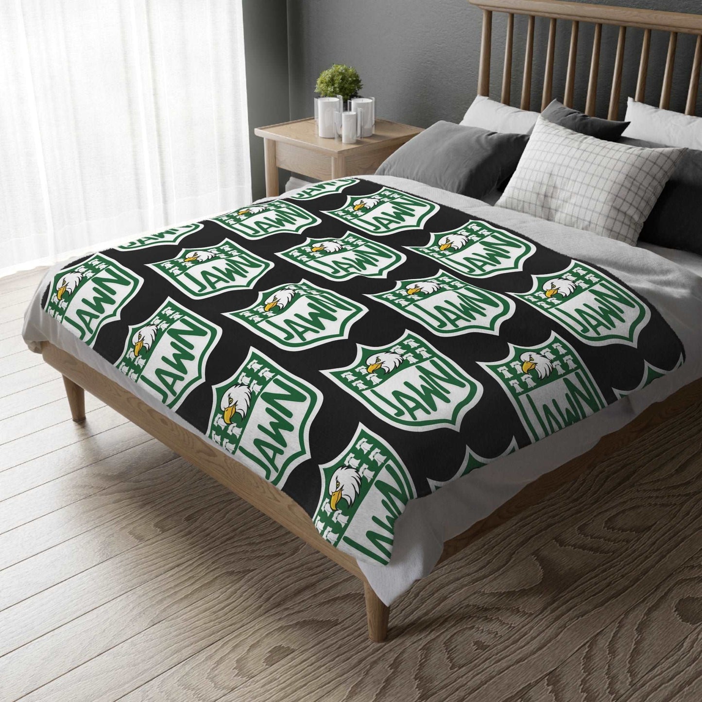 Black Philly Jawn - Velveteen Microfiber Blanket (Two-sided print)