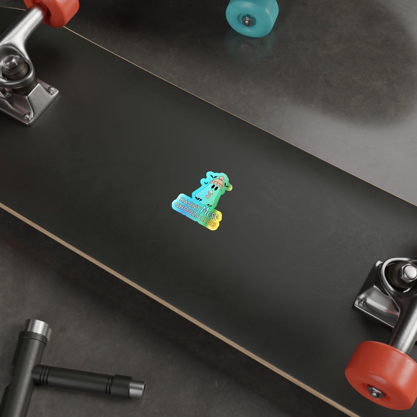 Haunt Mess Bat Ghoul - Holographic Stickers with Rainbow Effect