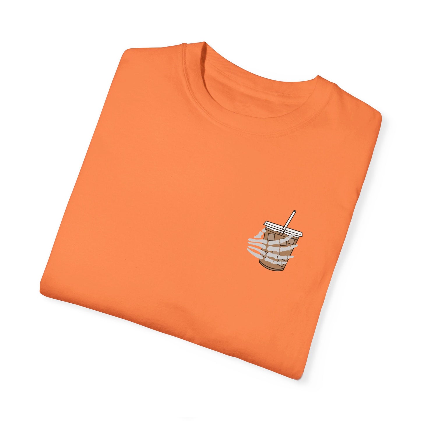 Coffee and Chaos - Unisex Garment-Dyed Faux Pocket T-Shirt