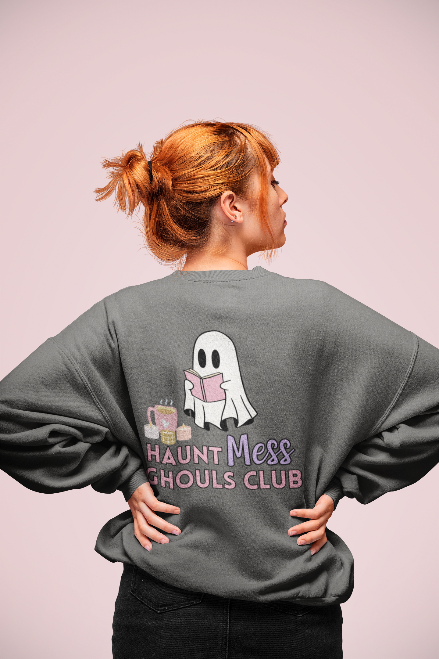 Haunt Mess - Book Ghoul Lightweight Crewneck Sweatshirt