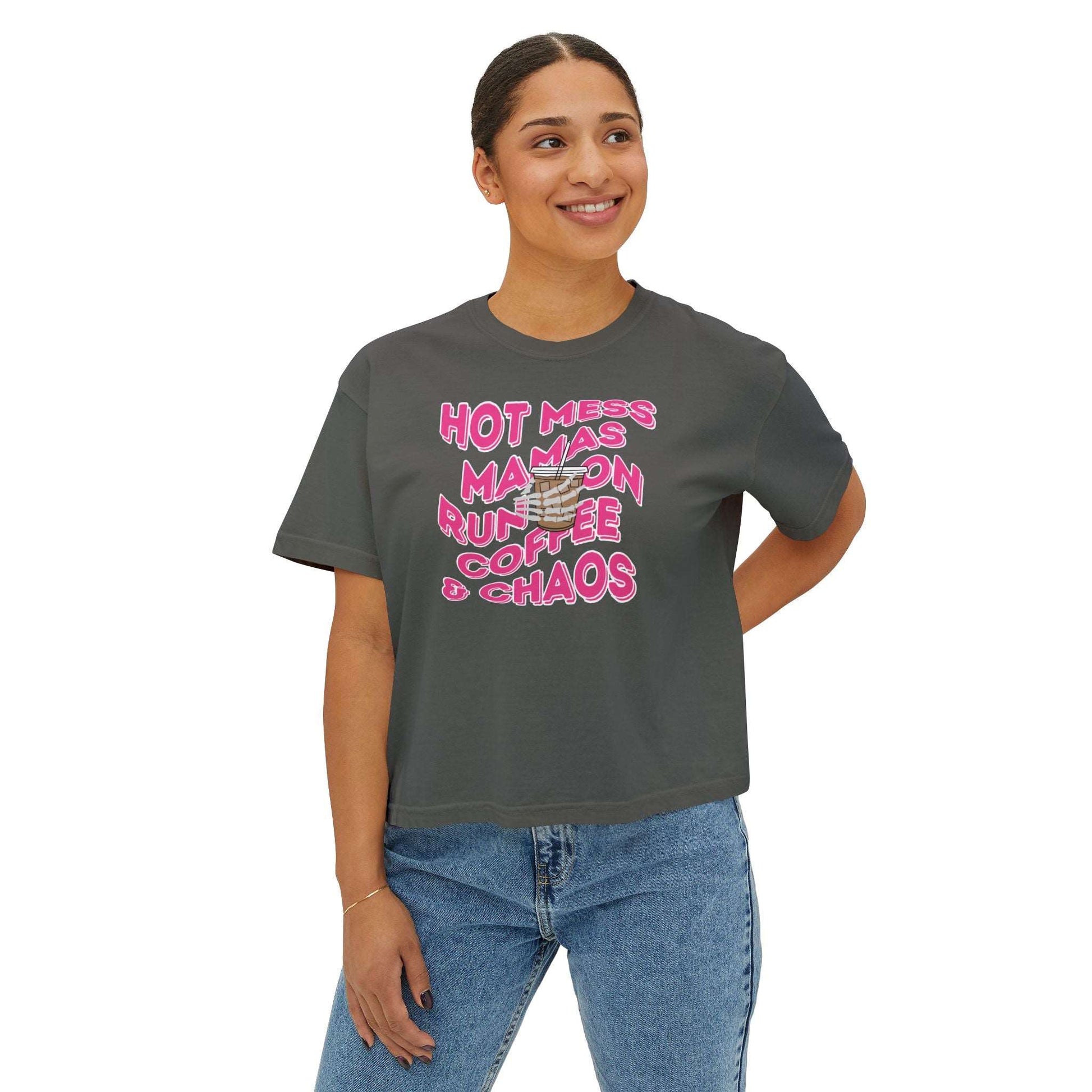Coffee and Chaos - Women's Boxy Tee
