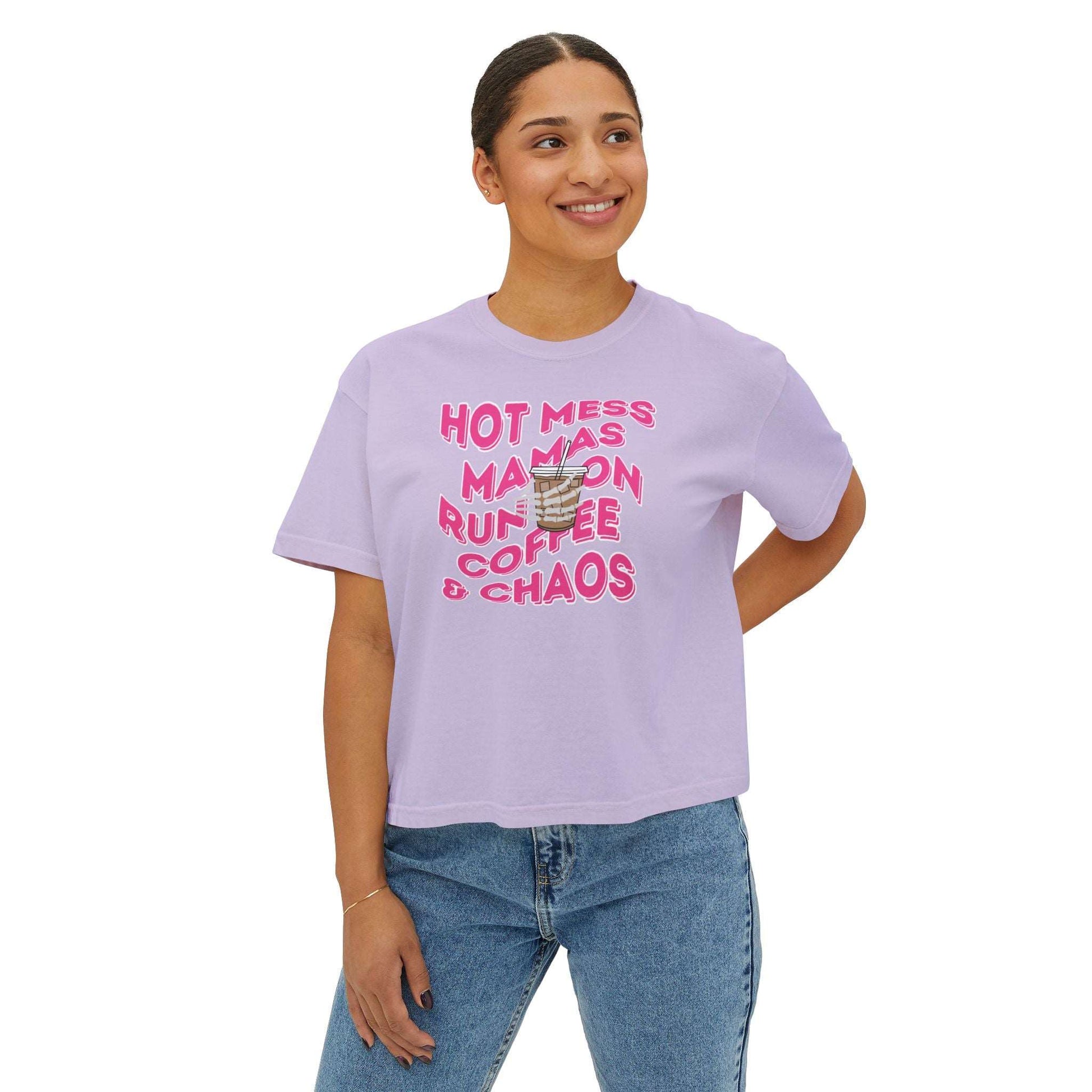 Coffee and Chaos - Women's Boxy Tee