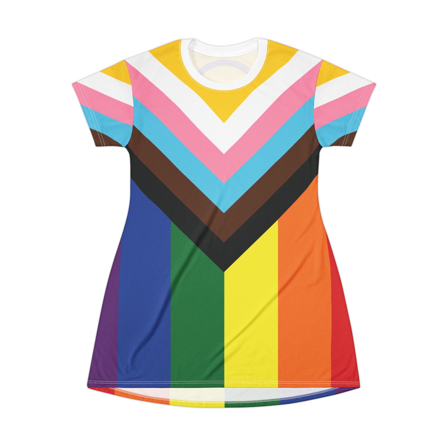 Vibrant Pride T-Shirt Dress | Colorful Summer Dress | LGBTQ+ Fashion | Casual Rainbow Dress | Pride Month Outfit, Everyday Wear