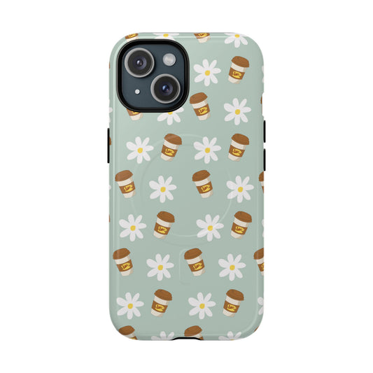 I Love Daisies & Coffee - Tough Magnetic Phone Case
