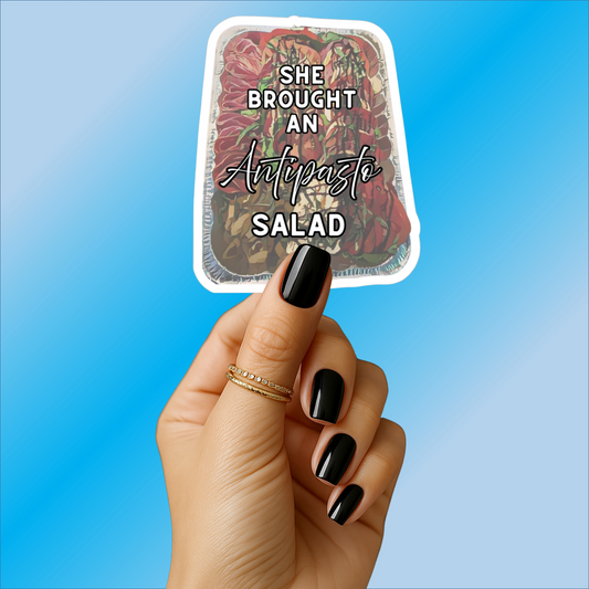 Antipasto Salad Transparent Die-Cut Sticker, Foodie Gift, Vinyl Decal, Laptop Decal, Kitchen Decor, Food Lover, Food Festival