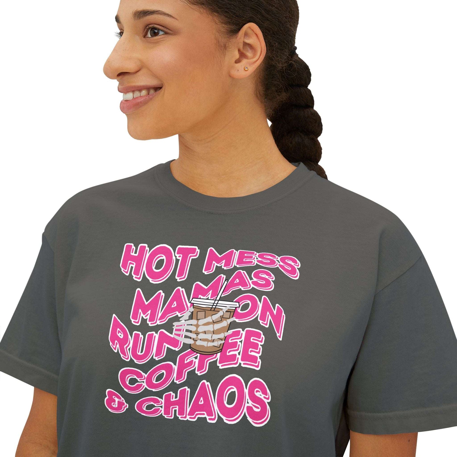 Coffee and Chaos - Women's Boxy Tee