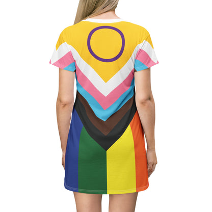 Vibrant Pride T-Shirt Dress | Colorful Summer Dress | LGBTQ+ Fashion | Casual Rainbow Dress | Pride Month Outfit, Everyday Wear